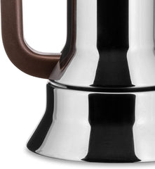Alessi 9090/6 Espressor cu 6 căni pentru inducție, oțel inoxidabil, argintiu, 15,5 x 13,5 x 27 cm