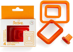 0255309 Set forme de biscuiți dreptunghiulare, netede, 4 piese 1,5-3,5-5,5-7,5 H2,2 cm