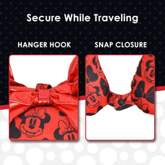 Ful Concept One Disney Minnie Mouse Pernă de gât de călătorie cu urechi 3D și arc pentru avion, mașină și birou, confortabilă și respirabilă, roșu / negru Perne calatorie Naty Shop