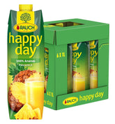 Rauch Happy Day Ananas | Eksplosion af tropiske smage | Fremstillet af 100% koncentreret ananasjuice | 6 x 1 liter, Tetra Prisma Alkoholfri drikkevarer Naty Shop