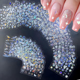 30 Blatt Aurora-Nagelkunst-Aufkleber, Selbstklebende 3D-Blumen-Nagelaufkleber, Aurora-Mond-Stern-Nagelaufkleber Für Nagelkunst, Blatt-Herz-Nageldesign Für Diy-Acrylnägel-Dekoration