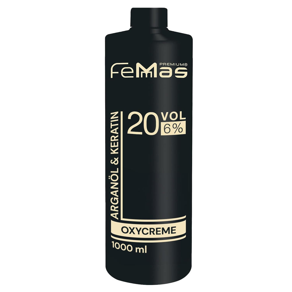 FemMas Oxycreme in 6% 1000 ml I Agent oxidant pentru colorarea și vopsirea părului I Aplicare ușoară și fixare optimă I Dezvoltator pentru rezultate uniforme în calitate de salon I Dezvoltator pentru colorarea părului Vopsea pentru par Naty Shop 6 1 litru (1 pachet)