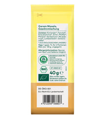 Lebensbaum Garam Masala, Bio-Gewürz zum Würzen von Currys, Rice og Geflügel mit Würzig-warmer and Angehenm Pfeffriger Notes, 40 g