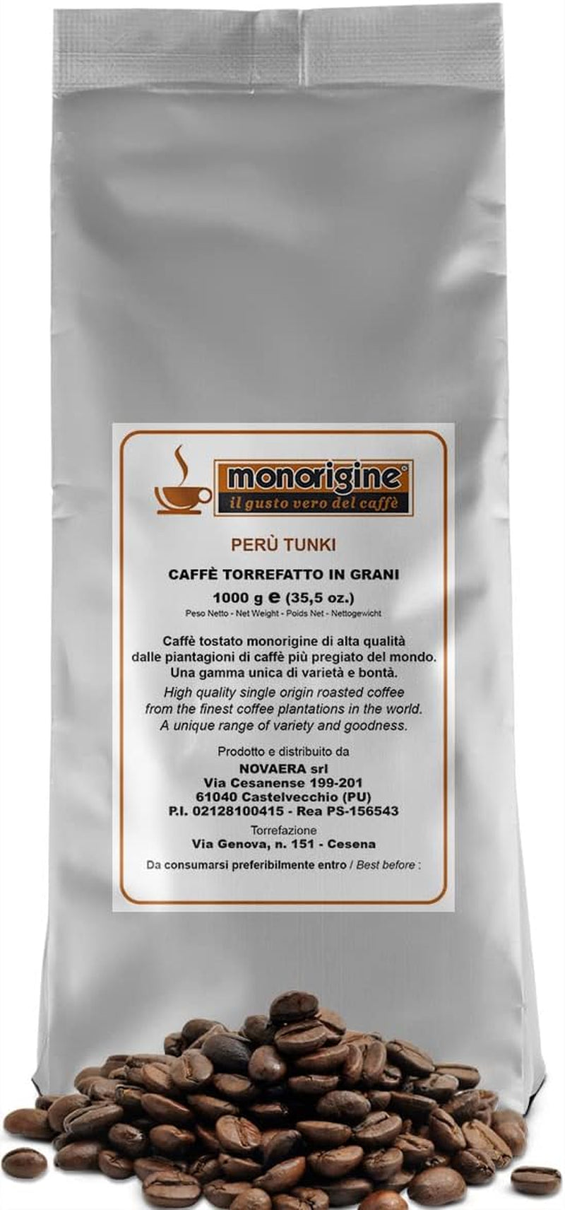 Boabe de cafea Arabica Peru Tunki - 1 Kg