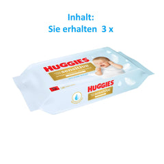 Huggies Pure Extra Care Sensitive Babyservietter, 99 % vand, plastikfri, parfumefri