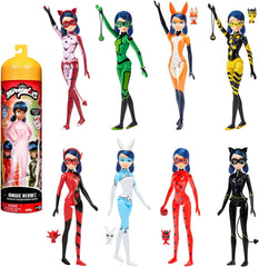 Bandai - Miraculous Ladybug - Dukke Marinette Farveskift Overraskelse - Jointed Miraculous Dukke, 26 Cm + 3 overraskelser - Tilfældig model - P50390 Naty Shop Dolls Surprise Doll Marinette Farveændring