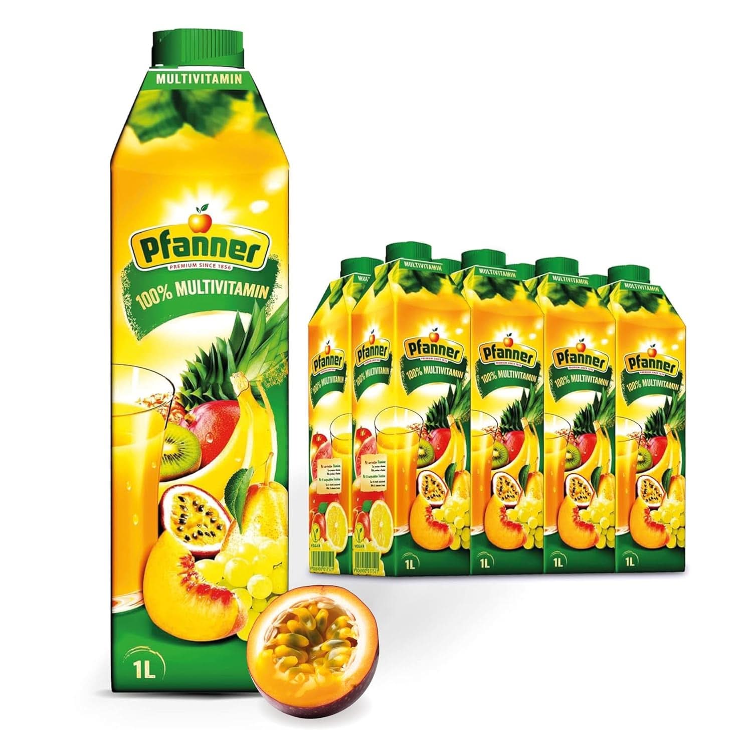 Pfanner Nectar de fructe cu căpșuni (8 X 1 litru) - 30 % conținut de fructe - băutură de căpșuni Naty Shop Multivitamin