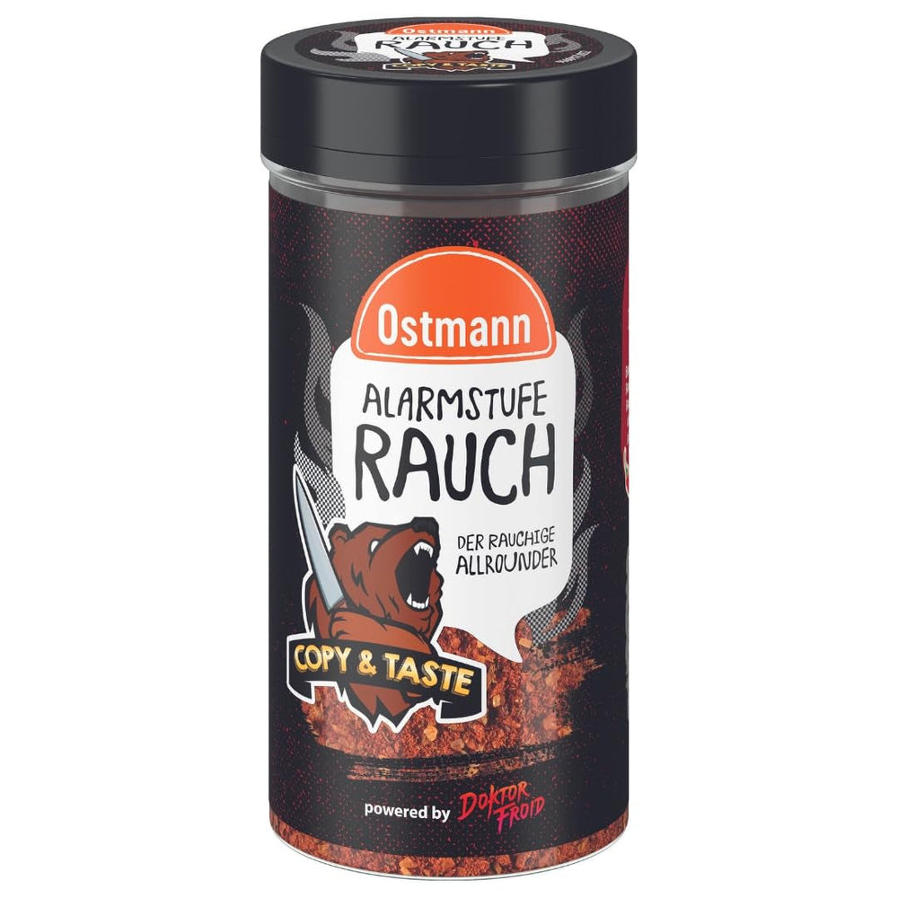 Ostmann Gewürze - Alarmstufe Rauch | Gewürzzubereitung mit geräucherter Paprika | Für Burger, Grillfleisch und Co. | Doktor Froid | 115 g im Streuer
