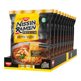 Nissin Ramen Premium - Shoyu Yuzu 10 Pack Japanese Style Air Dry Instant Nudles smagt til med Yuzu Sojasauce og tørret porre (10 x 92,7 g)