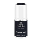 UV-neglelak alessandro Striplac Midnight Black – Delikat og langtidsholdbar – Nem fjernelse takket være peel-off fjernelsesteknologi – Vegansk og grusomhedsfri – 8 ml