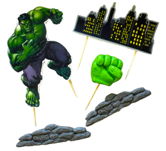 Hulk spiselige kagedekorationer – sæt med 5 figurer af fondant