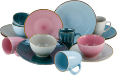 CreaTable, 22506, seria COSY DAY, set de veselă cu 16 piese pentru 4 persoane, serviciu combinat din gresie, potrivit pentru mașina de spălat vase și cuptorul cu microunde, producție de calitate