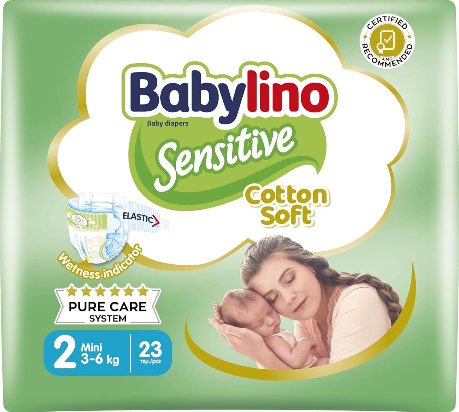 Babylino Sensitive, Scutece delicate pentru copii, diverse marimi Mama si Copilul Naty Shop Mărimea 2 (23 bucăți)