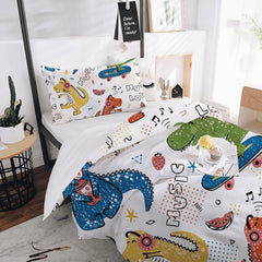 Lenjerie de pat pentru copii, baieti, diverse modele, cu fermoar, microfibre din poliester Lenjerie de pat - copii Naty Shop