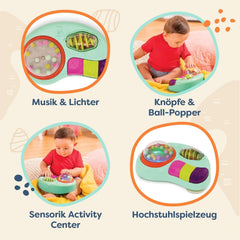 B. toys - Jucărie pentru copii pentru scaun înalt - Jucărie cu ventuză cu muzică, lumini, sunete - Jucărie senzorială - Jucărie pentru copii cu activitate motorie - de la 6 luni - Whirly Pop Jucarii Bebe Naty Shop
