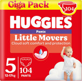 Huggies Little Movers Disney-bukser, størrelse 5, 104 tal (2x52), månedlig æske
