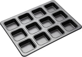 Tava Brownie Masterclass, tava briose cu 12 găuri, oțel inoxidabil, 34 X 26 cm Matrite si tavi pentru copt Naty Shop