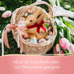 Chokolade Nougat Æg, Lindt Chocolate Decorative Edition, Guld | 90 g | 5 delikate hasselnødde-nougat-chokoladeæg i alpin mælkechokolade | Påskechokolade | Chokolade gave