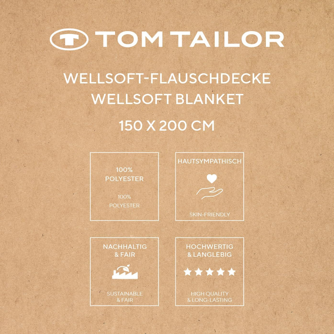 TOM TAILOR Pătură Wellsoft, 150X200 Cm, 100% Poliester/ Wellsoft, brodată cu logo, PĂLTUȚĂ WELLSOFT Orange (Coral cald) Plapumi si pilote Naty Shop