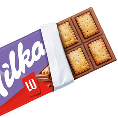 Milka LU – Alpine mælkechokolade med sprøde LU-kiks – 87g