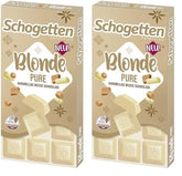 Schogetten Blonde Pure I hvid chokolade med karamel I 100 g I portioner individuelt (pakke med 2)