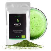 Moya Matcha ceai organic pudră verde | 100 g calitate tradițională de ceremonie 30 g | Cultivat și recoltat organic în Uji, Japonia | Perfect pentru a fi băut cu apă, latte matcha, smoothie-uri și limonade