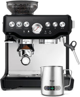 Sage - The Barista Express - Espressor cu spumator manual de lapte și râșniță integrată - 16 setări de măcinare, măcinare automată, spumă individuală de lapte - Trufă Neagră