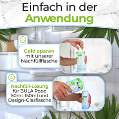 BULA® Popo genopfyldningsflaske (750 ml) BARE FOR AT FYLDE vores 150 ml og 50 ml flasker! | Erstatter op til 1.000 servietter! | Med ingredienser af naturlig oprindelse