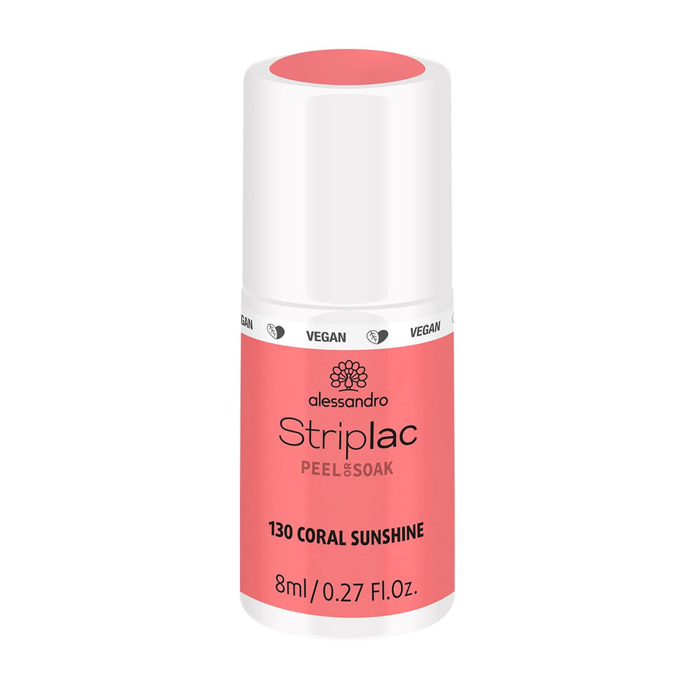 UV-neglelak alessandro Striplac Coral Sunshine – Delikat og langtidsholdbar – Nem fjernelse takket være fjernelsesteknologien – Vegansk og grusomhedsfri – 8 ml