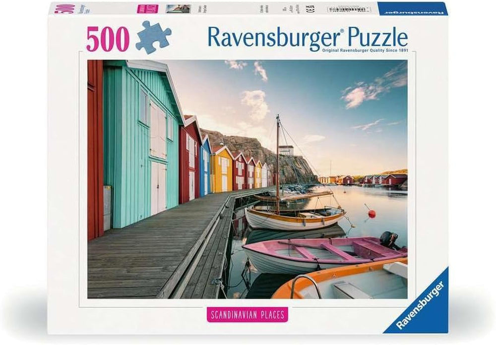 Ravensburger Puslespil 12000847, Scandinavian Places - Bådehuse i Smøgen, Sverige - 500 brikkers puslespil til voksne og børn på 12 år og ældre Puslespil Naty Shop Standardtitel