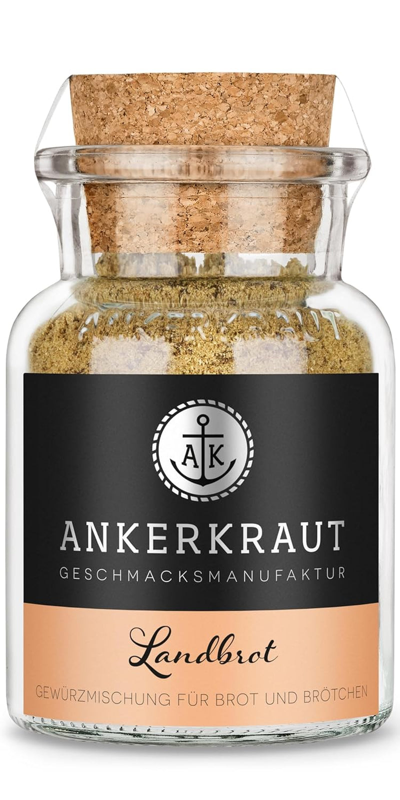 Ankerkraut Landbrot, Gewürzmischung zum selber backen von Brot und Brötchen, Semmeln im Backofen backen, 70 g im Korkenglas