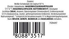 Iepuraș de Paște cu iaurt 75g – Iepuraș de ciocolată pentru Paște – Ciocolată albă cu iaurt și chipsuri fructate de căpșuni – Iepuraș de ciocolată pentru Paște și coș de Paște – Cadou de ciocolată – Cadou de Paște