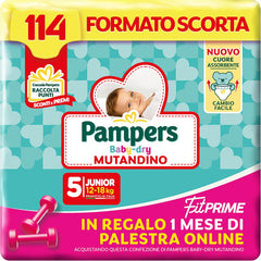 Pampers Baby Dry Pants og Fit Prime Maxi bleer, str. 138, str. 4 (8-15 kg), 1 måned gratis online i fitnesscenteret