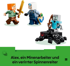 LEGO Minecraft Die Spitzhackenmine - Interaktive Spielzeug für Kinder - Alex, Minenarbeiter og Stray Spinnenreiter Figuren - Sammelbares Gamer Geschenk für Jungen & Mädchen ab 8 Jahren - 21277