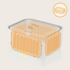 Lionelo BABYBLISS 20W Varmer til vådservietter og små håndklæder, 20W til babyer, indbygget natlys, 3 varmeindstillinger, touchpanel, holder servietterne fugtige