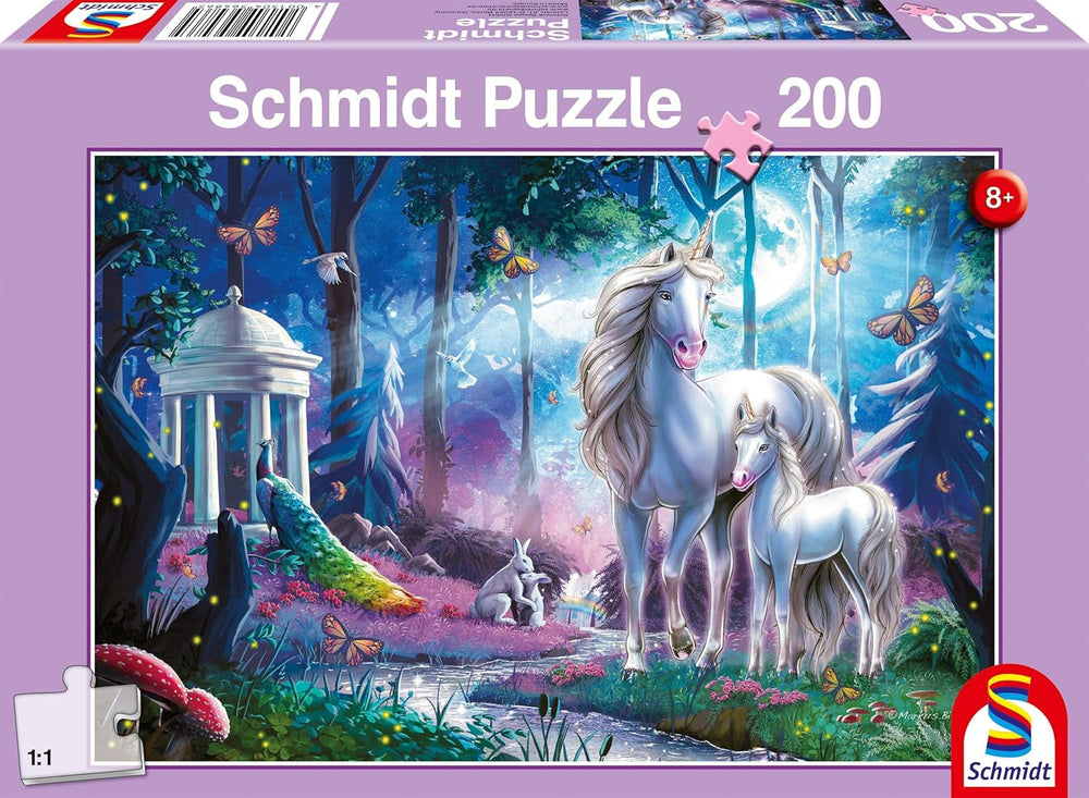 Schmidt Spiele 56486 Iepure unicorn cu mânz, puzzle jigsaw pentru copii din 200 de piese Puzzle Naty Shop Titlu implicit