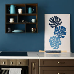 Relaxdays Nudelholz Marmor, Griffe aus Holz, Teigroller zum Kochen & Backen, mit Ablage, 48 cm, schwere Backrolle, hvid