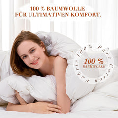 Dundyne 135X200 Alle årstider 100% bomuld 4 årstider Dyne 135X200 Med gåsedun og fjer Høj Fluffy 3D Baffelboks Medium Varme Dyner & dyner Naty Shop