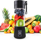 Mixer Smoothie Maker Tragbarer Entefter: 380Ml Standmixer Persönlicher Shaker Proteinshake Mit 6 Edelstahlmesser Tragbar-Bpa-Freie Mit Usb-Mixbecher Für Shakes,Saftoutdoor,Schwarz Bucatarie Naty Shop