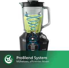 Philips Standmixer Og Smoothie Maker – 600W, 2-Liter-Becher, Homeid-App, 2 Geschwindigkeitsstufen + Impulsfunktion, Problend, Ice-Crush-Funktion (HR2291/41) Køkken Naty Shop
