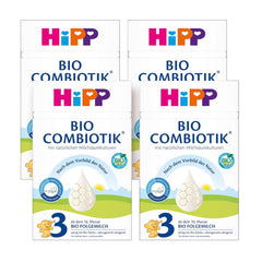 HiPP 3 Økologisk Combiotik (4 x 600 g), tilskudsmælk fra 10 måneder, med naturlige kulturer af mælkesyre, vitamin C og D, GOS, Omega-3 (DHA, ALA), af bedste økologiske kvalitet