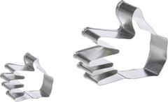 SC619 Forme de tăiat fursecuri și tort cu motiv de mână, dimensiuni mici și mari, asortate, oțel inoxidabil, argintiu, 10 x 2 x 9 cm, 2 bucăți