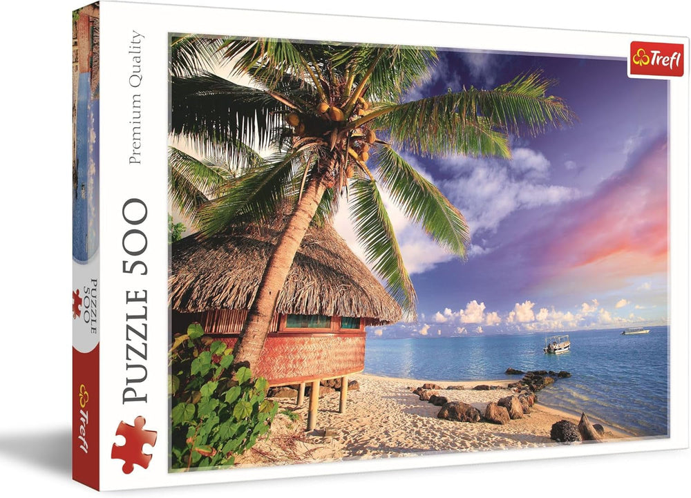 Trefl - Insula Bora-Bora - Puzzle 500 piese - Diy Puzzle cu vedere de vacanță, divertisment creativ, distracție, puzzle clasic pentru adulți și copii de la 10 ani în sus Puzzle Naty Shop Titlu implicit