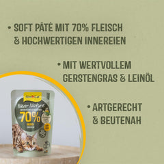 GimCat Near Nature Trial Mix Pachet de 12 - Hrană umedă fără cereale pentru pisici de la 7 luni, cu o rețetă adecvată speciei și specifică prăzii - 12 pliculețe (12 x 85 g)