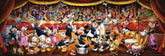 Clementoni 39445 Panorama Disney Orchestra - Puzzle 1000 piese de la 9 ani, puzzle pentru adulți cu imagine panoramică, joc de îndemânare pentru întreaga familie, ideal ca perete mural Puzzle Naty Shop 1000 Pezzi