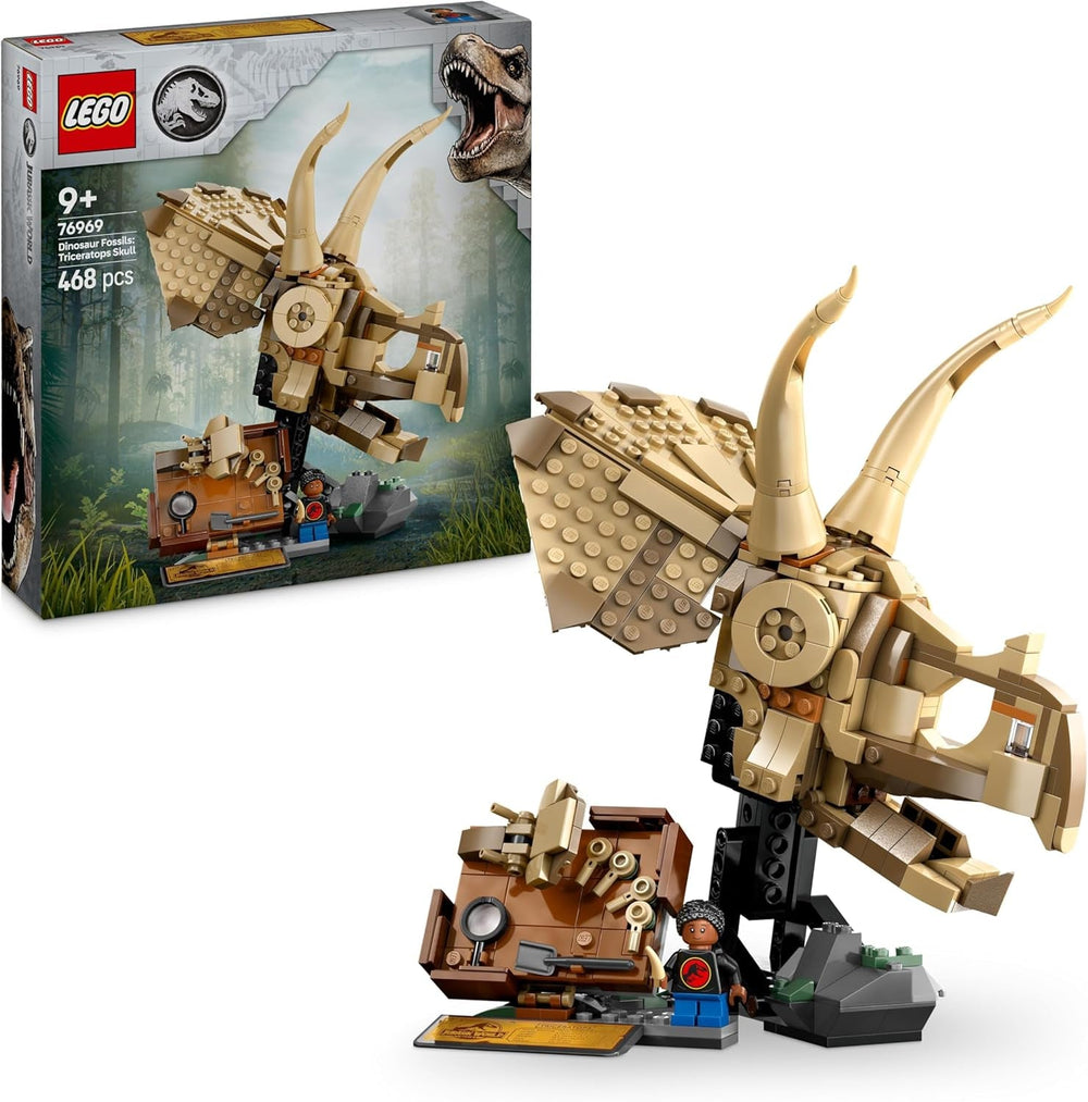 LEGO Jurassic World Dinosaur Fossils: Triceratops kraniemodel, dinosaurlegetøj til drenge og piger 9 år, gave til børn og fans Jurassic World 76969 Byggesæt Besuche den LEGO-Store standardtitel