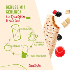 Gerlinéa - Snack Crousti Ciocolată Albă Fructe Roșii - Napolitană Crocantă pentru o Gustare Delicioasă - Sursă de Fibre - 5 Batoane Crousti - 90G