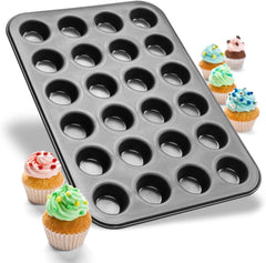 Zenker 6541 Black Metallic 24Er Mini-Muffinform – Antihaftbeschichte Für Perfekte Mini-Muffins, Ø 4,5 Cm, Made in Germany Forme og bageplader Naty Shop