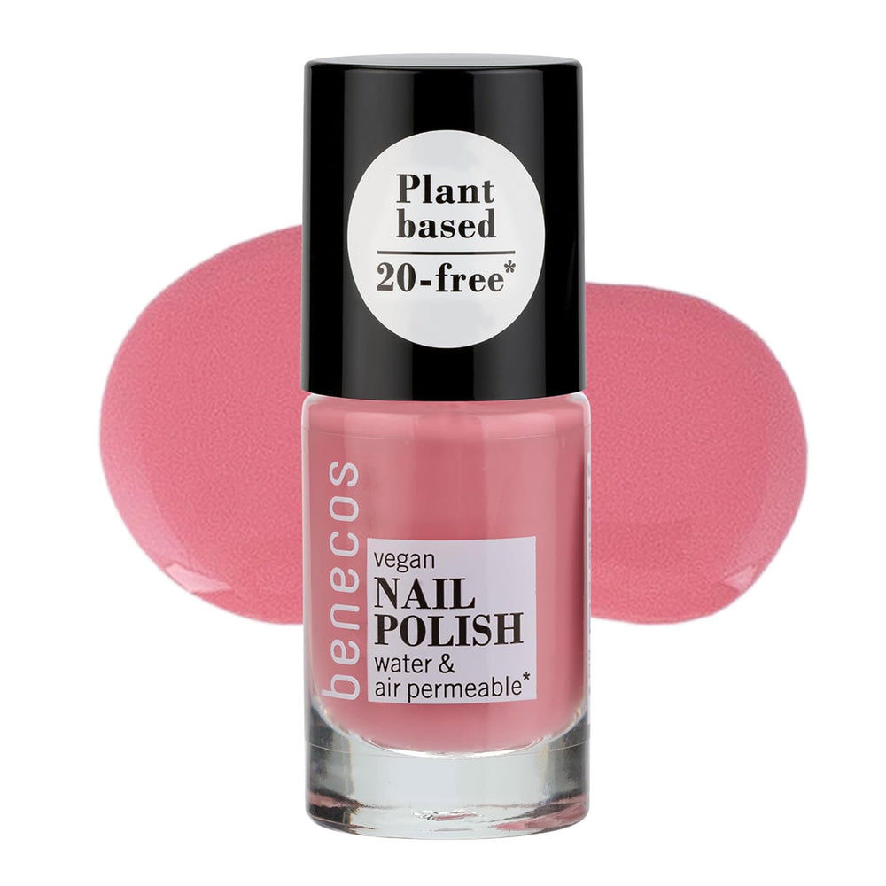 Benecos 20-Free Vegan Nail Polish Bubble Gum - urte-neglelak - hurtigttørrende og langtidsholdbar - vandgennemtrængelig - beriget med biotin - 5ml