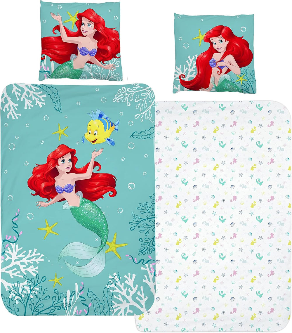 Arielle Meerjungfrau Bettbezug 135X200 80X80 Baumwolle · Kinderbettwäsche Für Mädchen Disney Prinzessin Mermaid · 2 Teilig Naty Shop Standardtitel